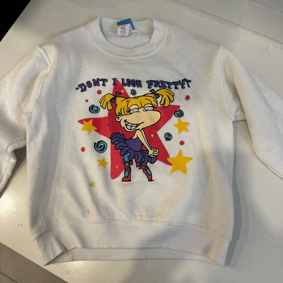 Vintage Viacom Rugrats Kids White Graphic Sweatshirt